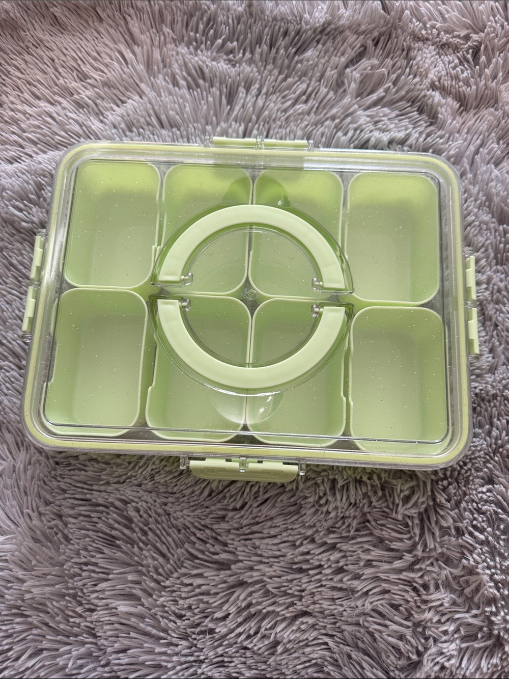 Multi-Compartment Green Food Storage Organizer - Leakproof Bento Box